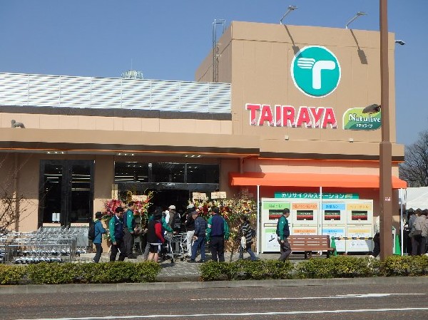 周辺環境:エコスTAIRAYA三鷹新川店(食料品を中心に地元の方の台所となっている地元に密着したスーパーです。)